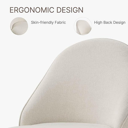 Swivel Dining Chairs Modern Desk Chair Upholstered Linen Fabric Side Chair for Kitchen Dining Room Bedroom,Linen,2 Box