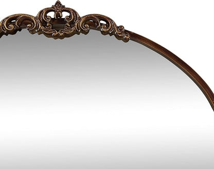 Kate and Laurel Myrcelle Traditional Arched Mirror; 25 x 33; Bronze; Decorative Vintage Arch Mirror with Ornate Garland Detailing Along The Crown and Edges of The Frame