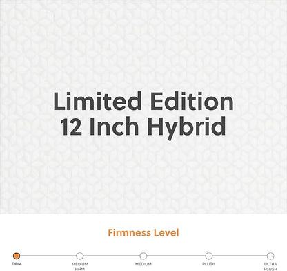 Signature Design by Ashley Limited Edition Firm 12 Inch Hybrid Mattress with Gel Memory Foam and Edge Support for Cool Sleep and Pressure Relief, California King, Fiberglass Free, Mattress In A Box