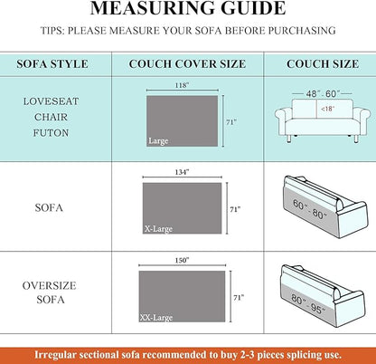 STACYPIK Orange Sofa Cover, Modern Chenille Couch Cover for Dogs, Furniture Protector for 2 Cushion Couch Multi-Use Couch Cover for Sectional Pet-Friendly, Non-Slip Loveseat Cover with Tassel-71X118IN
