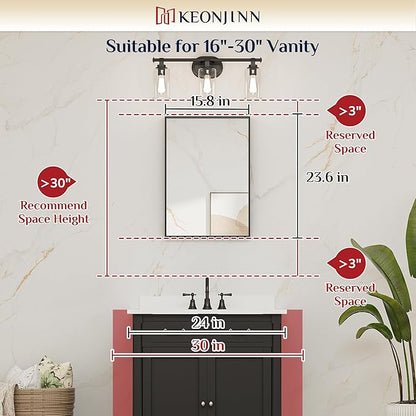 Keonjinn 16 x 24 in Brushed Nickel Bathroom Mirror, Rectangular Metal Framed Vanity Mirror for Wall Square Corner Aluminum Alloy Modern Rectangle Mirror(Horizontal/Vertical)