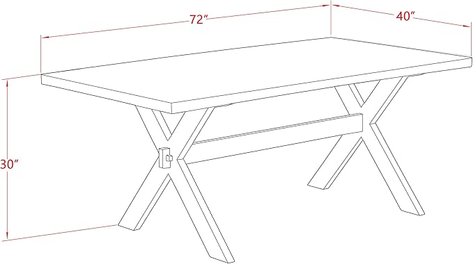 East West Furniture X777VE703-6 6 Piece Dining Set Contains a Rectangle Dining Room Table with X-Legs and 4 Brown Linen Fabric Parson Chairs with a Bench, 40x72 Inch, Multi-Color
