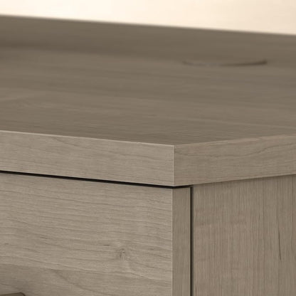Bush Furniture Somerset 3 Position Sit to Stand L Shaped Desk with Hutch in Ash Gray Ergonomic Height Adjustable Standing Computer/Laptop Table for Home Office