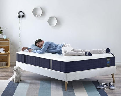 Coolvie Queen Mattress, 10 Inch Hybrid Mattress Queen Size, Individual Pocket Springs with Memory Foam, Bed in a Box, Cooler Sleep with Pressure Relief and Support