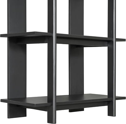 Christopher Knight Home Milio Modern 4 Shelf Bookcase, Acacia Solid Wood Book Organizer with Non-Slip Foot Pads, Sturdy Open Storage Shelf, Big Book Shelf, Floor Standing Unit, 70.20'' Height, Black