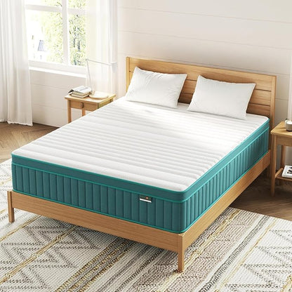 Firm Queen Mattress, 14 Inch Cooling-Gel Memory Foam & Pocket Spring Hybrid Mattress,Firm Feel,Bed Mattresses in a Box, CertiPUR-US Certified