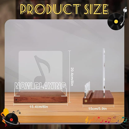 Now Playing Vinyl Record Stand Desktop, Light up Record Holder, Wooden Acrylic Display with 16 Color Lights for Albums, Room Decor, Gift for Vinyl Lovers