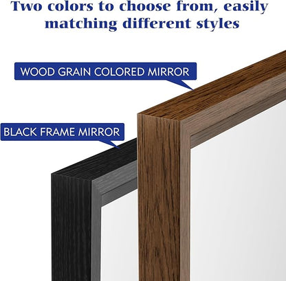 Rectangle Bathroom Mirror 60x36 Inch, Matte Black Framed, 4MM Tempered Glass, Anti-Rust, Wall-Mount Vanity Mirror for Bathroom & Bedroom, Hangs Horizontally or Vertically