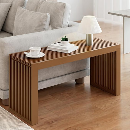 Bamboo Dining Bench Indoor Long Entryway Shoe Rack Bench,Outdoor Modern Wood Benches 35 Inch Bamboo Bench for Living Room Hallway Bedroom Bathroom