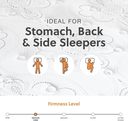 Signature Design by Ashley Queen Size Chime 10 Inch Medium Firm Hybrid Mattress with Cooling Gel Memory Foam for Pressure Relief, Fiberglass Free, Mattress In A Box