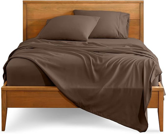 Bare Home Twin XL Sheet Set - College Dorm Size - Luxury 1800 Ultra-Soft Microfiber Twin Extra Long Bed Sheets - Deep Pockets - Easy Fit - Extra Soft - 3 Piece Set - Bed Sheets (Twin XL, Cocoa)