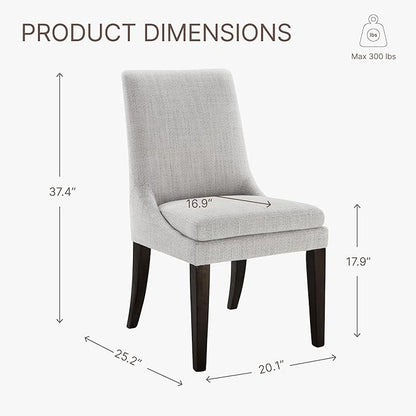 Upholstered Dining Chairs Modern Sidechair Performance Fabric High Back Armlesschair for Diningroom Kitchen,Linen,Set of 2(1 Box)