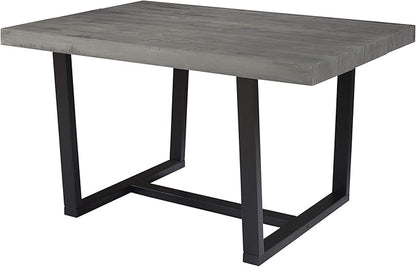 Walker Edison Andre Modern Solid Wood Dining Table, 52 Inch, Grey
