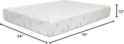 NapQueen Full Size, 12 Inch Anula Green Tea Infused Memory Foam Mattress, Bed in a Box, CertiPUR-US Certified Mattress