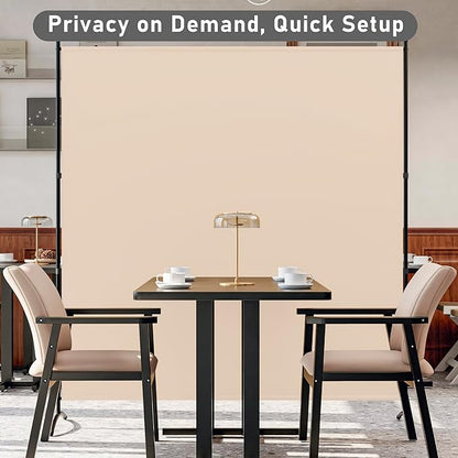 Room Divider Folding Privacy Screens, Portable Room Divider Panel 3 Panel Partition Room Dividers Screen Freestanding Room Partitions and Dividers Fabric Dividers for Room Separation (Beige, 1 Panel)