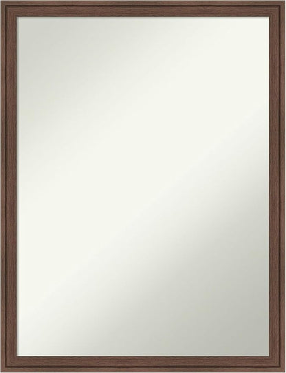 Amanti Art Brown Bathroom Mirror for Over Sink, 26x20 Florence Light Brown Rectangle Vanity Mirror, Medium Casual Frame, Hangs Horizonally and Vertically, Bathroom Wall Decor, Non-Beveled Edge