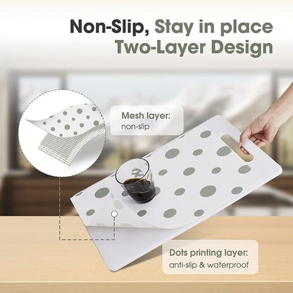 Beautysaid Shelf and Drawer Liner for Kitchen Cabinet, Non Adhesive Non Slip Shelf Paper Waterproof Washable Thickened for Dresser Pantry Shelve Bathroom Protector Liner(Polka Dot,12 in x 30 FT)