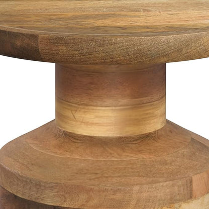 SIMPLIHOME Haynes 16-inch Wide Solid Mango End Table in Natural, Handcrafted Boho-Style Accent Table for Living, Bedroom, or Home Office, Assembled