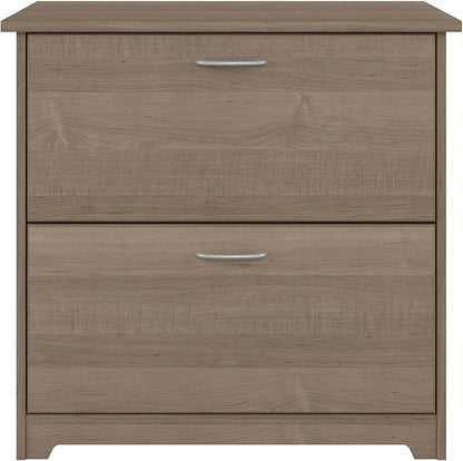 Bush Furniture Cabot 2 Drawer Lateral File Cabinet in Ash Gray, Home Office Chest for Letter, Legal, and A4-size Document Storage
