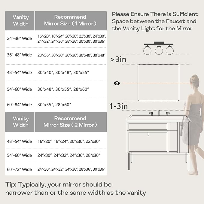 Wall Mount Mirror for Bathroom, Brushed Silver Metal Framed Rounded Corner Rectangular Vanity Mirror (18" x 24", Silver)