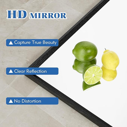 40x36 Inch Bathroom Mirror, Matte Black Framed Rectangle, 4MM Tempered Glass, Anti-Rust, Wall-Mounted Vanity Mirror for Bathroom & Bedroom - Hangs Horizontally or Vertically