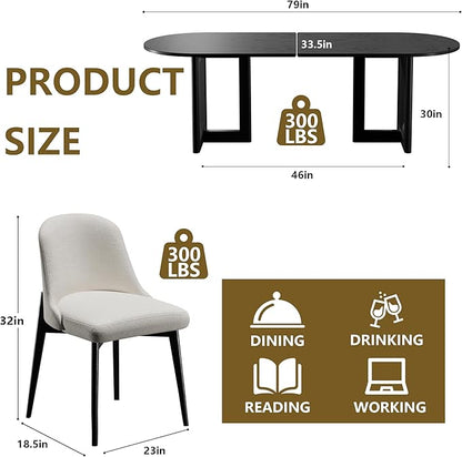 Casaphoria Wood Kitchen Table Set with 4 Chairs, 67" Rectangle Kitchen Table & Chairs Set for 4-6, Modern Farmhouse Dining Table for Living Room, Easy Assembly, Black