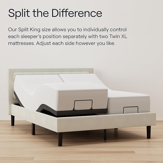 Nectar Luxe Twin XL Adjustable Base & 14” Mattress (New Version) - Head & Foot Incline - Medium Firm Memory Foam - Cooling Upgrade - 3 Massage Settings - 365-Night Mattress Trial & Forever Warranty