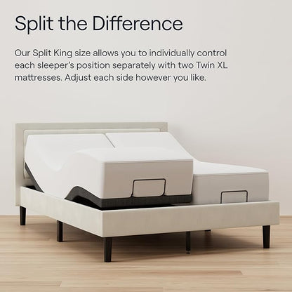 Nectar King Adjustable Base & 12” Mattress (New Version) - Head & Foot Incline - Medium Firm Memory Foam - Cooling Top Layer - 3 Massage Settings - 365-Night Mattress Trial & Forever Warranty