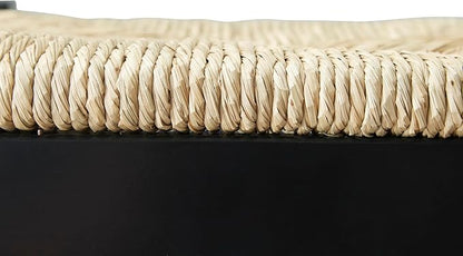 Signature Design by Ashley Mirimyn Farmhouse 23.63" Counter Height Bar Stool with Woven Wicker Seats, 2 Count, Black & Light Brown