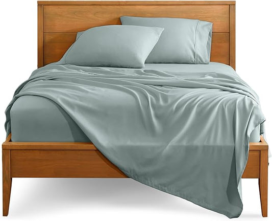 Bare Home Split Head Flex King Sheet Set - 1800 Ultra-Soft Microfiber Bed Sheets - Double Brushed - Deep Pockets - Easy Fit - 4 Piece Set - FlexTop Bedding Sheets (Split Head Flex King, Sea Spray)
