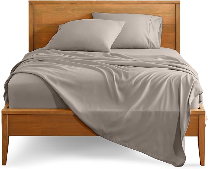 Bare Home Twin XL Sheet Set - 1800 Ultra-Soft Microfiber Twin Extra Long Bed Sheets - Double Brushed - Deep Pockets - Easy Fit - Extra Soft - 3 Piece Set - Bed Sheets & Pillowcases (Twin XL, Khaki)