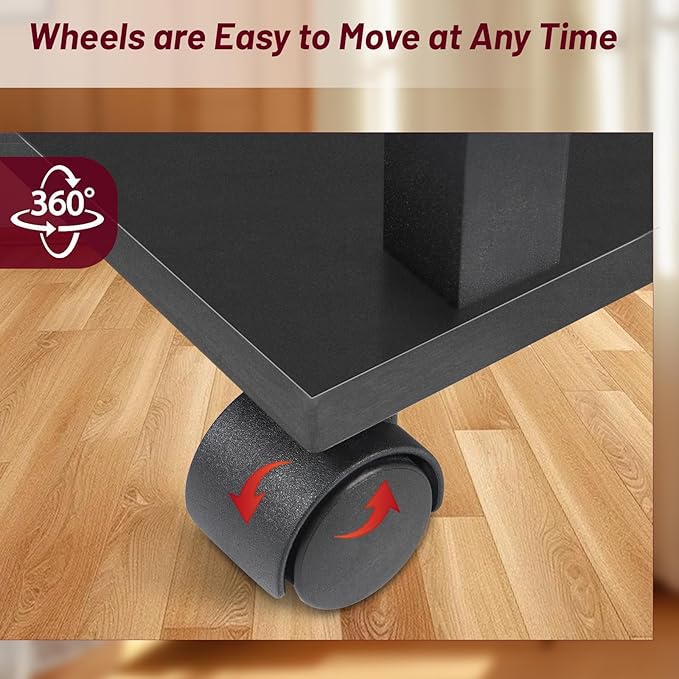 Side Table Set of 2,Side Table with Charging Station and Drawer, Narrow End Table with USB Ports and Outlets for Small Space, Living Room, Bedroom and Office, with 4 Wheels
