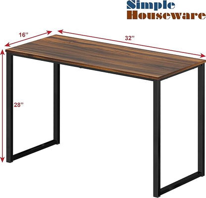SHW Mission 32-Inch Home Office Computer Desk, Walnut