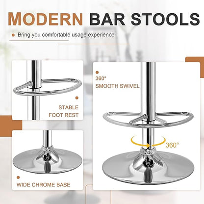 VECELO Bar Stools Set of 4, Adjustable Bar Stools, Bar Height Stools for Kitchen Counter