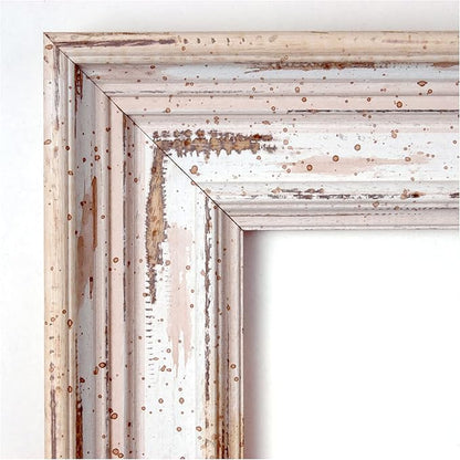 Amanti Art White Bathroom Mirror for Over Sink, 35x45 Alexandria White Wash Rectangle Vanity Mirror, X-Large Coastal Wood Frame, Hangs Horizonally and Vertically, Bathroom Wall Decor, Beveled Edge