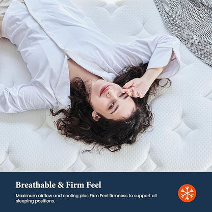 Coolvie Firm Twin Mattress for Adults in a Box, 12 Inch Twin Bed Mattress with Extra Lumbar & Shoulder Support, Hybrid Memory Foam & Pocket Spring for Pressure Relief, 100-Night Trial