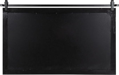 Kate and Laurel Cates Farmhouse Horizontal Wood Framed Wall Mirror; 38 x 27; Walnut Brown; Barn Door-Inspired Decorative Hanging Mirror for Wall Decor