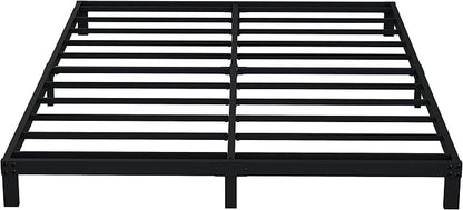 EMODA 6 Inch California King Bed Frames Heavy Duty Metal Cal King Platform with Steel Slats Support, No Box Spring Needed, Noise Free, Black