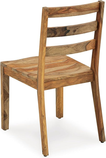 Signature Design by Ashley Dressonni Farmhouse Solid Wood Armless Dining Chair, Set of 2, Light Brown