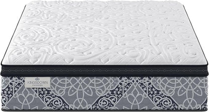 Kingsdown Cushion Firm Euro Pillow Top Hybrid Full/Double Mattress Cooling Gel Memory Foam Layer Multi-Layered Motion Isolation Cool Sleep Quilted Top Luxury Mattresses, 15-inch, Passions Engleson