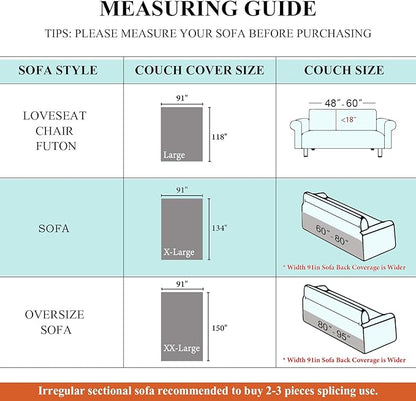 STACYPIK Orange Chenille Couch Cover for Dog, Sofa Covers for Sofa, Furniture Protector for 3 Cushion Couch, Lovetseat Cover for L Shaped, Non Slip Pumpkin Sectional Sofa Cover Pet-Friendly-91X134IN
