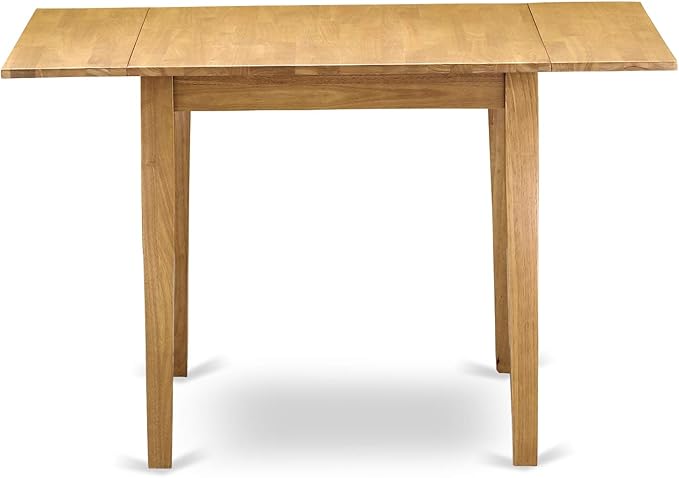 East West Furniture NDAN5-OAK-LC 5 Piece Dining Set Includes a Rectangle Dining Room Table with Dropleaf and 4 Faux Leather Upholstered Kitchen Chairs, 30x48 Inch, Oak