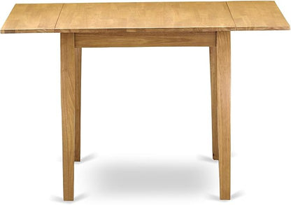East West Furniture NDAN5-OAK-C 5 Piece Dining Room Table Set Includes a Rectangle Kitchen Table with Dropleaf and 4 Linen Fabric Upholstered Dining Chairs, 30x48 Inch, Oak