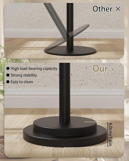 Small Side Table, Height Adjustable Nightstand, Square Indoor Metal Plant Stand, for Living Room, Bedroom, Office, Bathroom, 1 Pack, Black, GBZ001RB-1