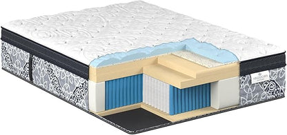 Kingsdown Passions Kelbrooke 16" Plush Euro Pillow Top Hybrid Mattress Twin, Cool Gel Memory Foam Layer Motion Isolation Quilted Top Premium Mattress