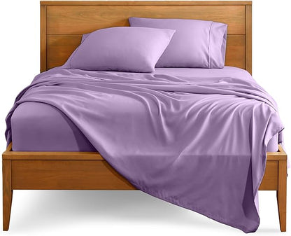 Bare Home Split Head Flex King Sheet Set - 1800 Ultra-Soft Microfiber Bed Sheets - Double Brushed - Deep Pockets - Easy Fit - 4 Piece Set - FlexTop King Bedding Sheets (Split Head Flex King, Lavender)