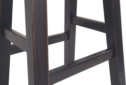 Signature Design by Ashley Glosco Farmhouse 25.5" Counter Height Saddle Barstool, Set of 2, Two-Tone Brown