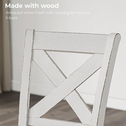 Signature Design by Ashley Robbinsdale Farmhouse Armless 24.75" Counter Height Upholstered Bar Stool with Foot Rest, Set of 2, White & Light Gray