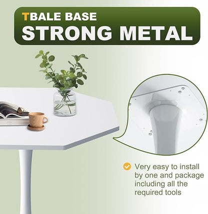 Dining Table for 2-4, 31.5" Kitchen Table Space Saving, Modern Tables for Dining Room, Living Room, Coffee Bar, White