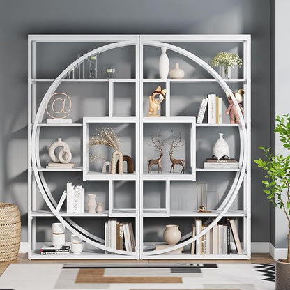 Tribesigns Bookshelf, Modern 5-Tier Etagere Bookcase, 70.8 inch Tall Bookshelf with 8 Open Storage Shelf, Book Shelf Display Tack Shelving Unit for Home Office Living Room, White